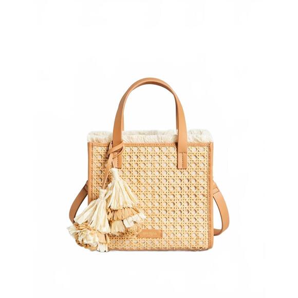 NEW SPARTINA 449 women's cane dune satchel in brown